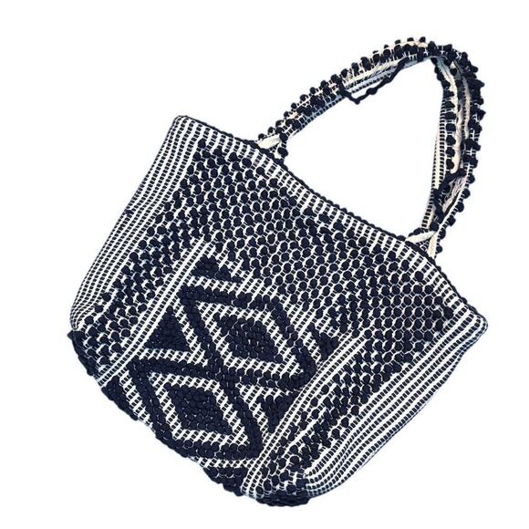 Antonello Tedde Urtei Rombi Ethically Crafted Sardinian Handwoven Cotton Tote - Picture 2 of 8